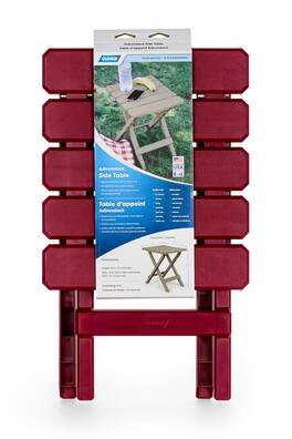 Camco - 51684 Outdoor Camping Regular Adirondack Plastic Folding Side Table - Red