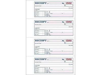Adams - 2-Part Carbonless Receipts, 2.75"L x 7.13"W, 200 Sets/Book - White/Canary
