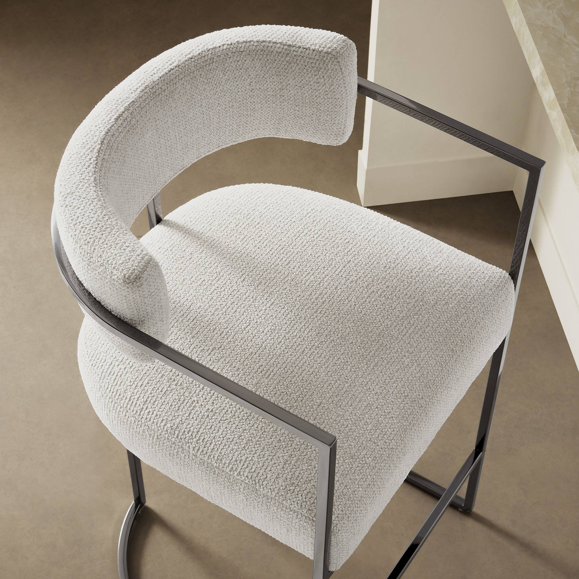 Alt View 6. Modway - Huron Curved Back Fabric and Metal Counter Stool by Modway - 0.