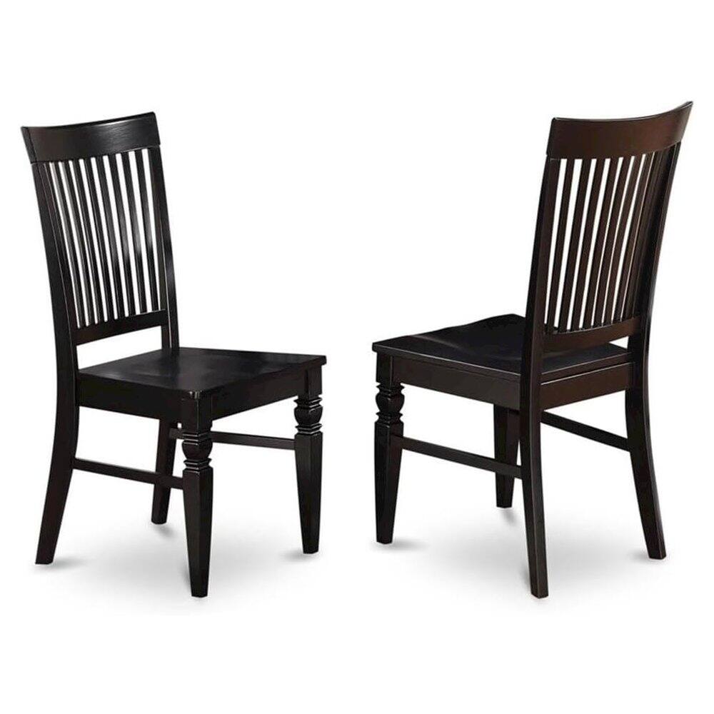 Angle. FurniFact - Black 5 Piece Dining Table Set with Chairs - Black & Cherry.