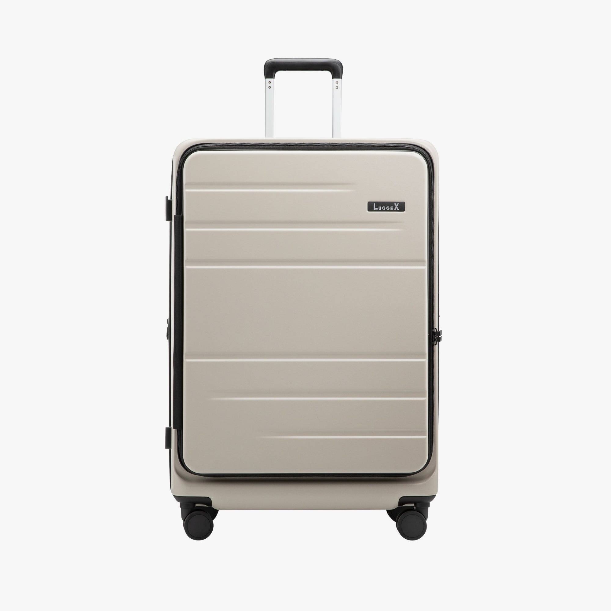Alt View 6. LUGGEX - LUGGEX 28 Inch Expandable Checked Luggage Opening Polycarbonate Hardside Suitcase with TSA Approved Lock FLO - FX-Core - Beige.