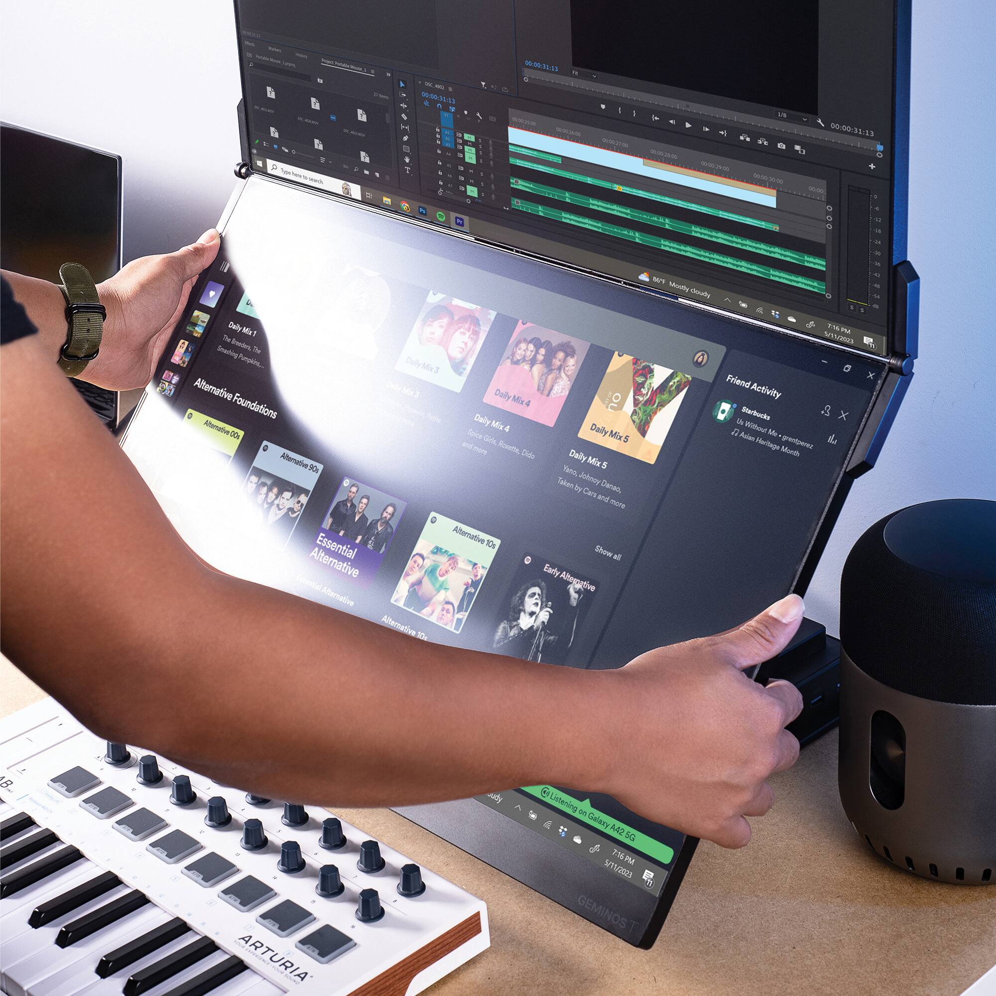 Alt View 13. Mobile Pixels - Geminos T FHD 24" LCD Monitor - Black.