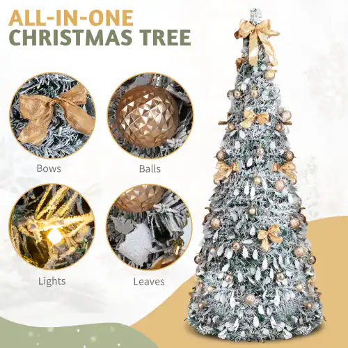 ALL-IN-ONE CHRISTMAS TREE

- Bows
- Balls
- Lights
- Leaves