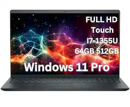 Dell - Upgraded - Inspiron 15 Laptop 13th Gen Business, 15.6" FHD Touch, Intel Core i7-1355U, 64GB RAM, 512GB SSD, Windows 11 Pro - Black