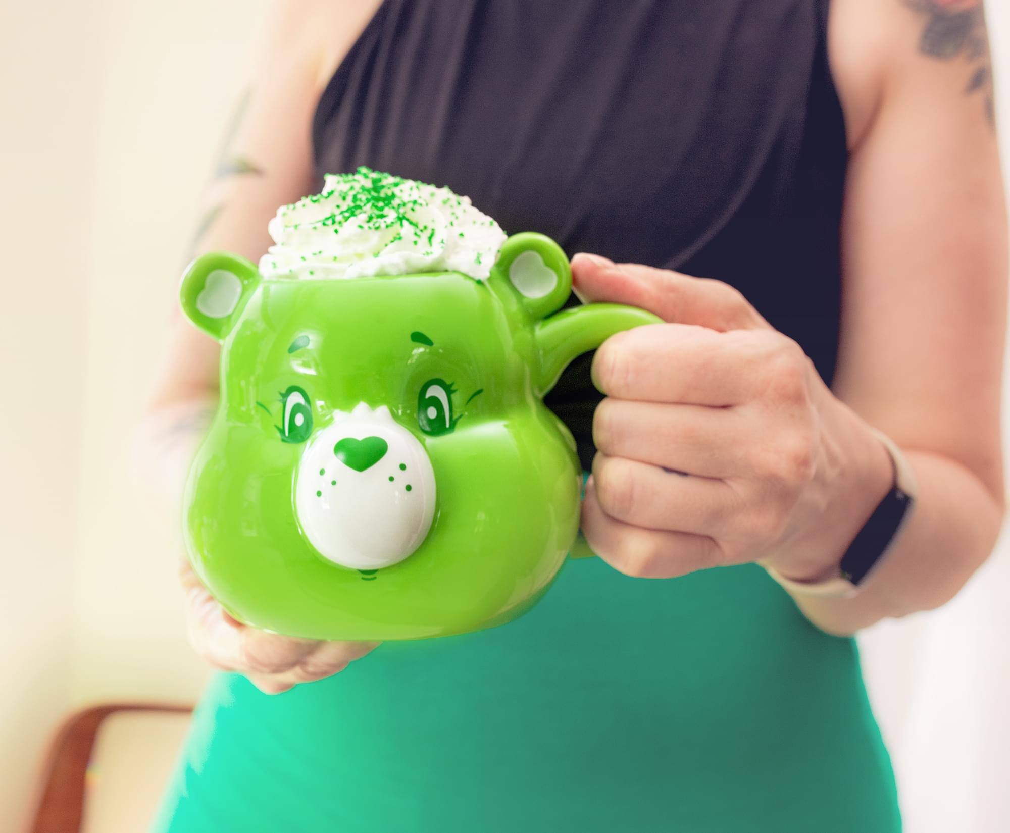 Alt View 4. Silver Buffalo - Care Bears Good Luck Bear 3D Sculpted Ceramic Mug | Holds 20 Ounces - Green.
