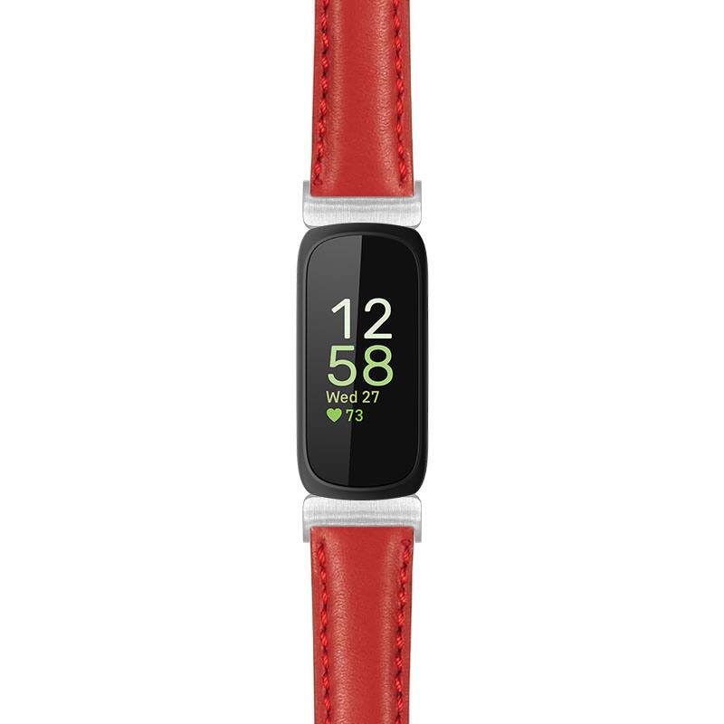 StrapsCo - Everyday Leather Watch Band Strap For Fitbit Inspire 3 (Extra Short) - Red (Silver Hardware) price history on PriceWatchPro