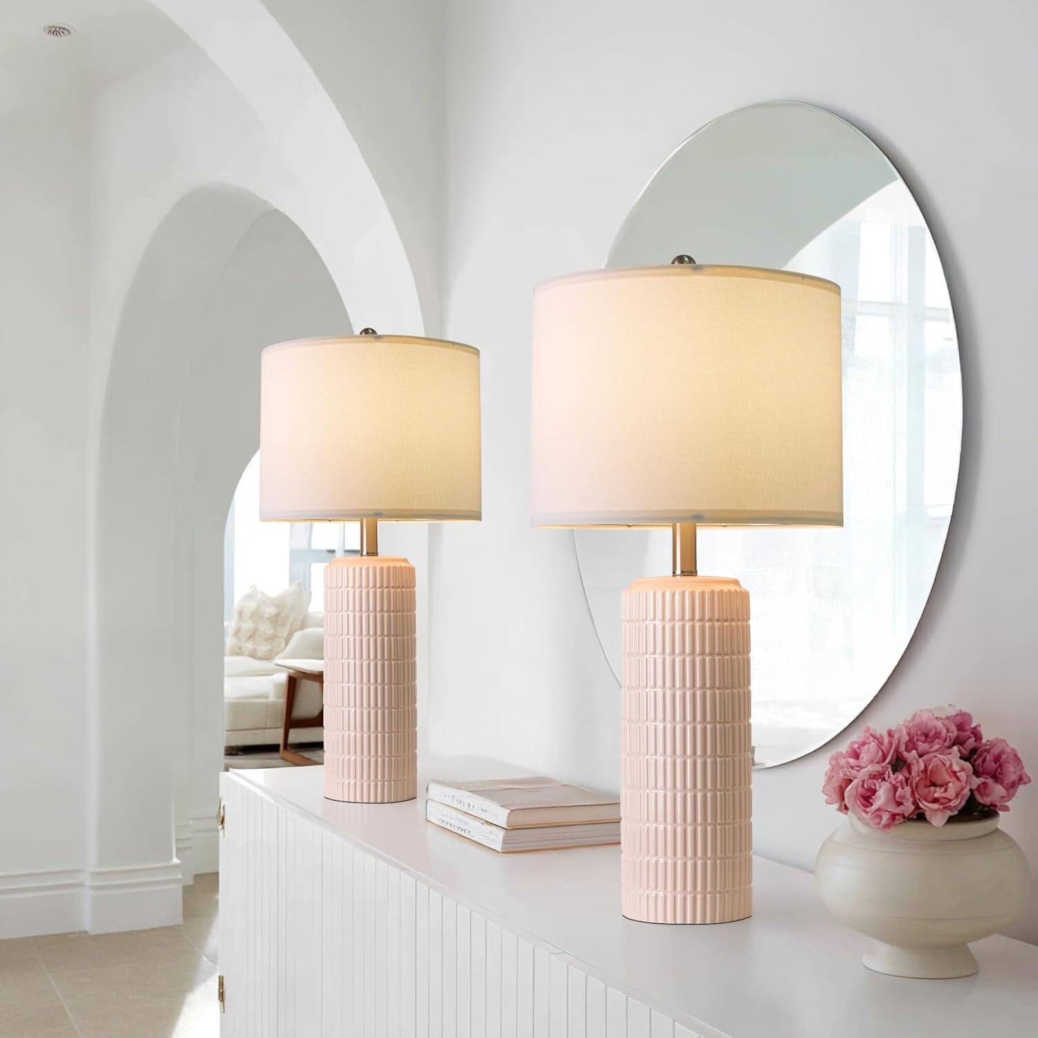 Light Pink - 27.5'' Ceramic Lamps