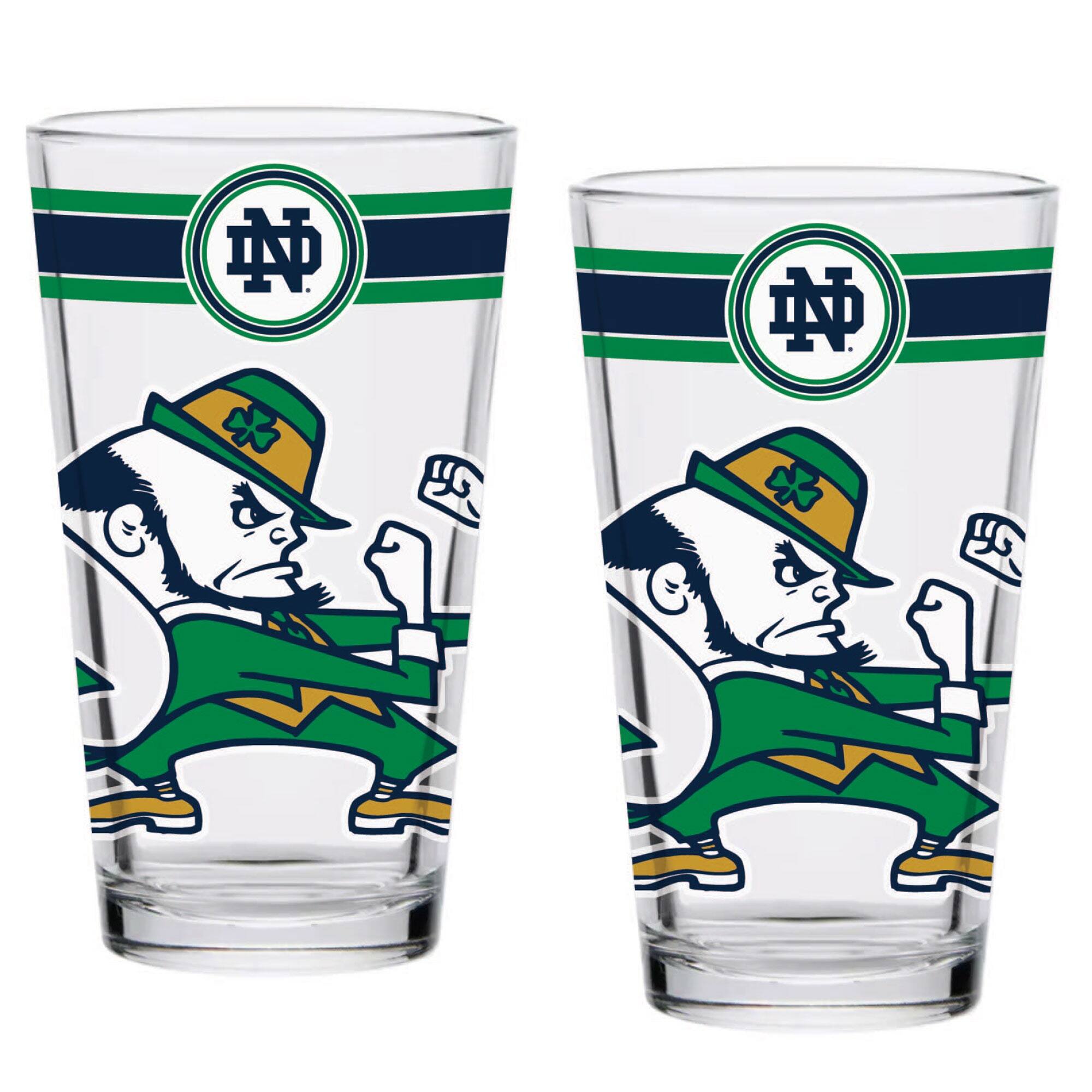 Alt View 1. Indigo Falls - Notre Dame Fighting Irish 16oz. Classic Pint Glass Two-Pack - Multicolor.