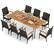Front. Costway - 9 PCS Outdoor Patio Dining Set Armchairs Set of 8 and Acacia Wood Square Table - Mix Brown,Off White.