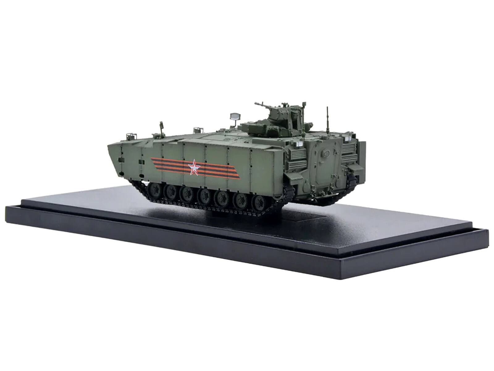 Back. Panzerkampf - Russian (Object 693) Kurganets-25 Armored Personnel Carrier Moscow Victory Day Parade 1/72 Diecast Model by Panzerkampf - Green.