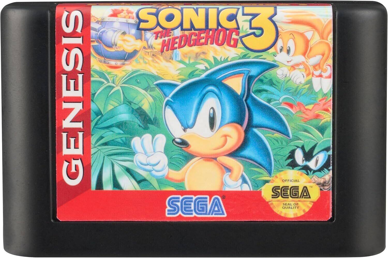 GENESIS SONIC 3 THE HEDGEHOG OFFICIAL SEGA SEGA SEAL OF QUALITY