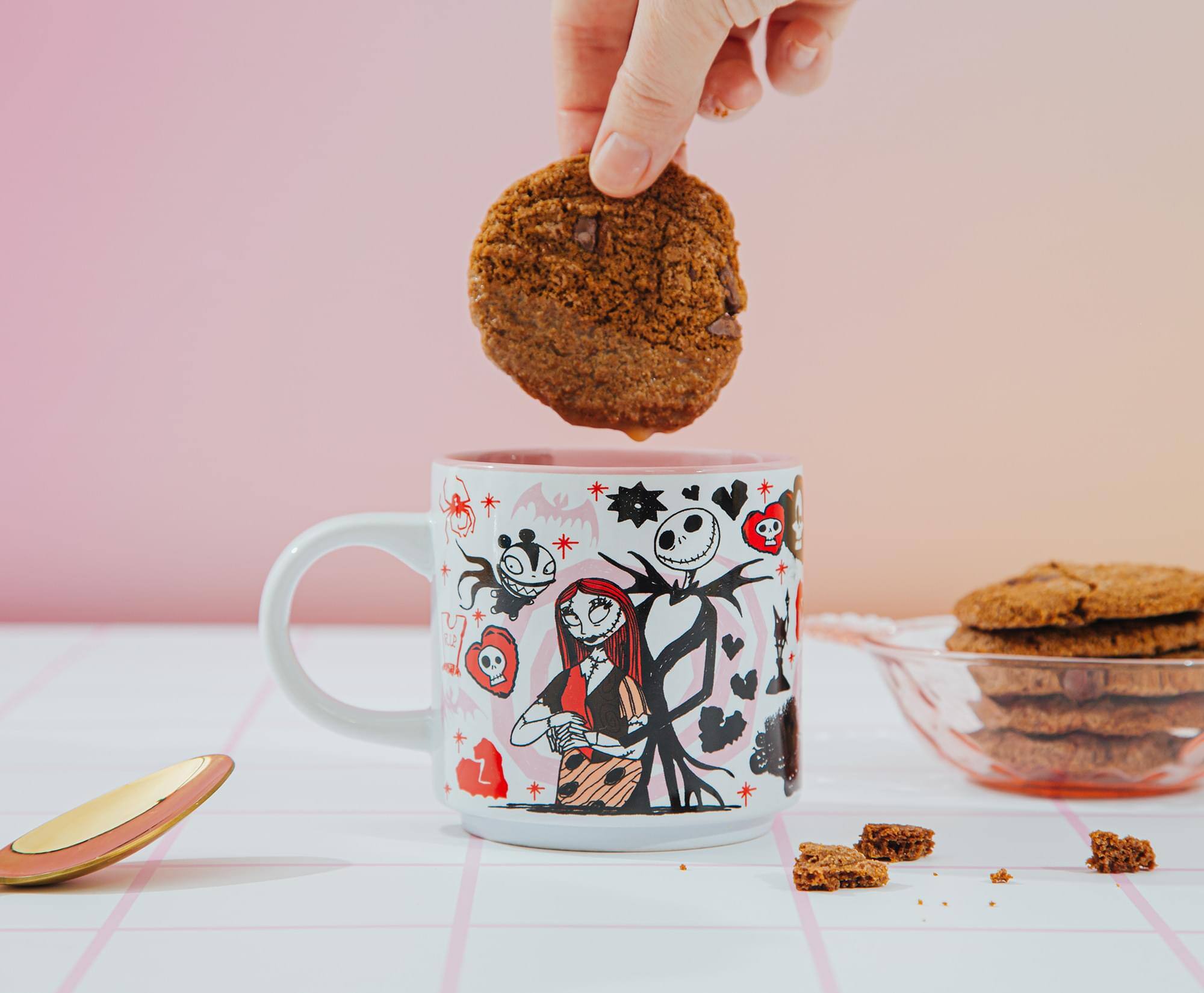 Alt View 3. Disney - Disney The Nightmare Before Christmas Valentine's Town Stackable Ceramic Mug - Red.