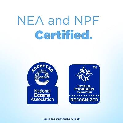 NEA and NPF Certified.

ACCEPTED  
National Eczema Association

RECOGNIZED  
National Psoriasis Foundation

*Based on our partnership with NPF.
