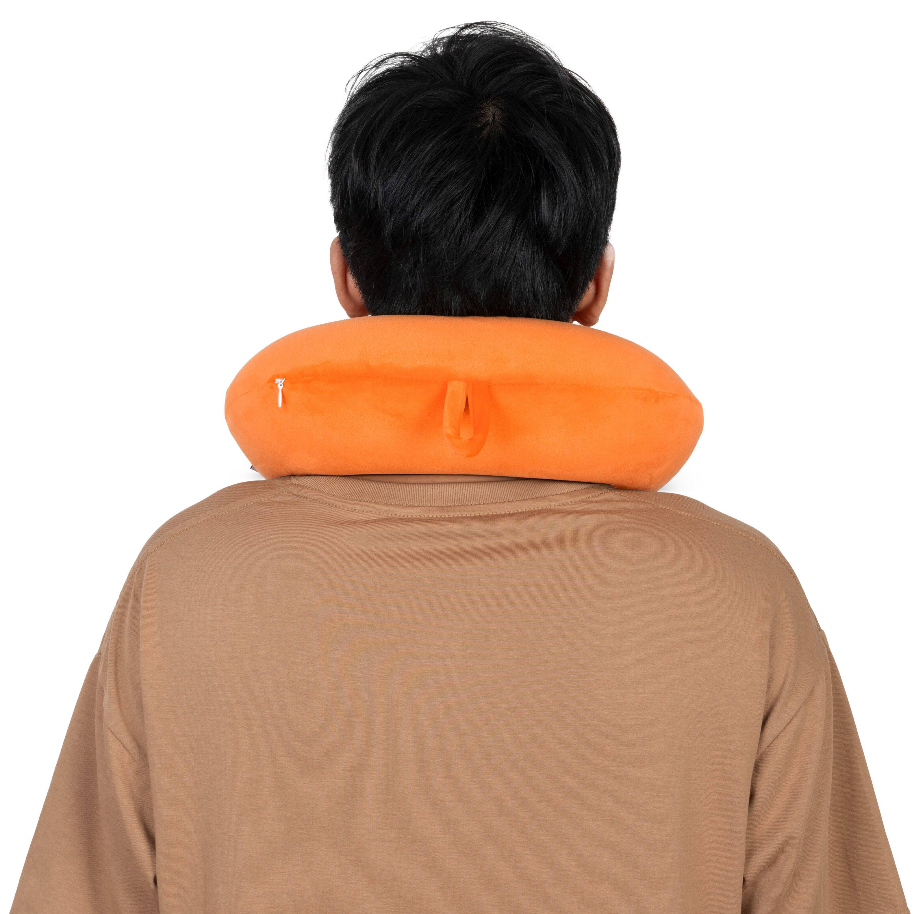 Angle. Von Dutch - Classic Memory Foam Travel Neck Pillow - Orange.