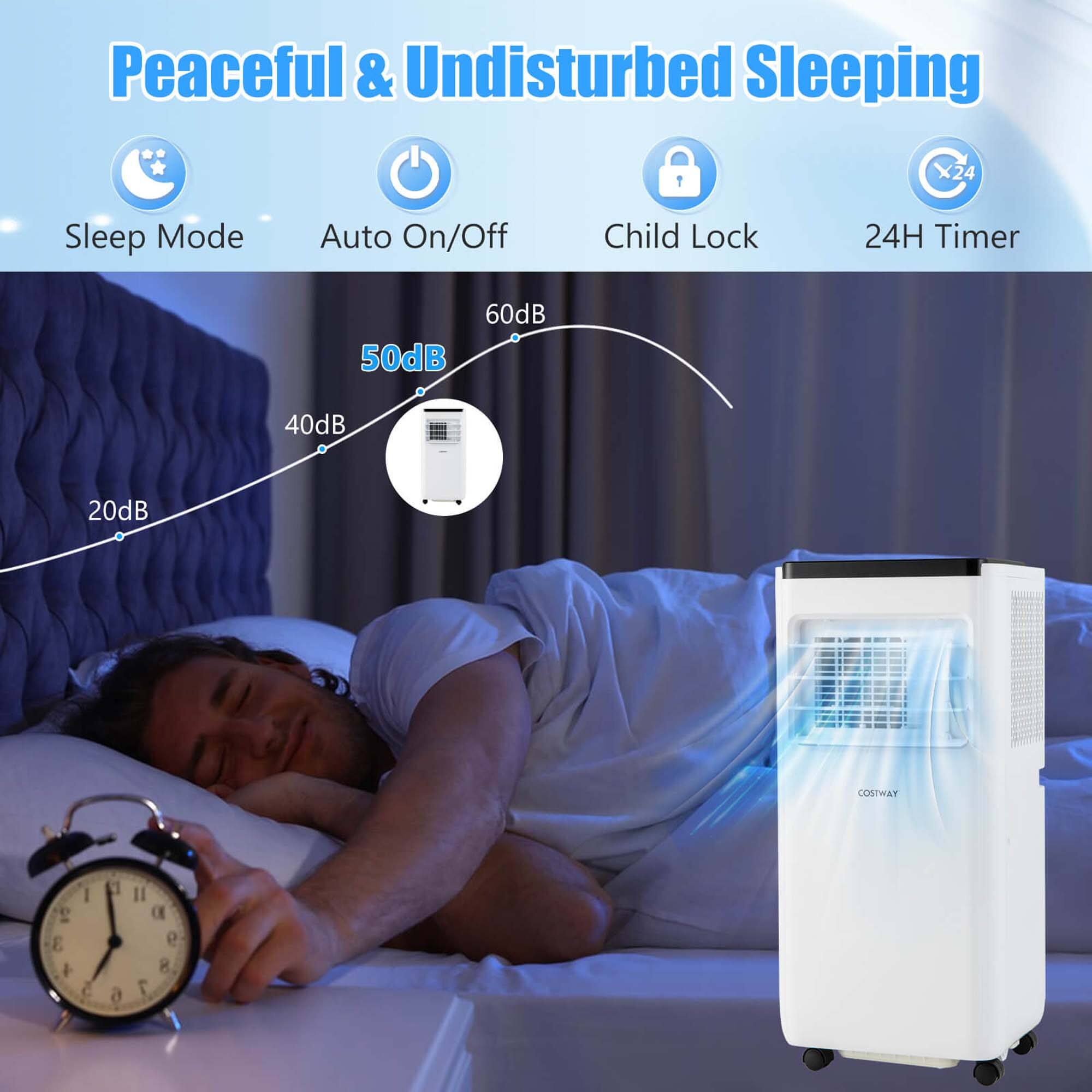 Peaceful & Undisturbed Sleeping:

* 24 Hour Sleep Mode
* Auto On/Off
* Child Lock
* 24 Hour Timer
* 60dB, 50dB, 40dB, 20dB
* COSTWAY 2 E I I 5 1 6 II O 9 8 7