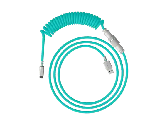Front. HyperX - HyperX USB-C Coiled Cable Light Green-White - Light Green.