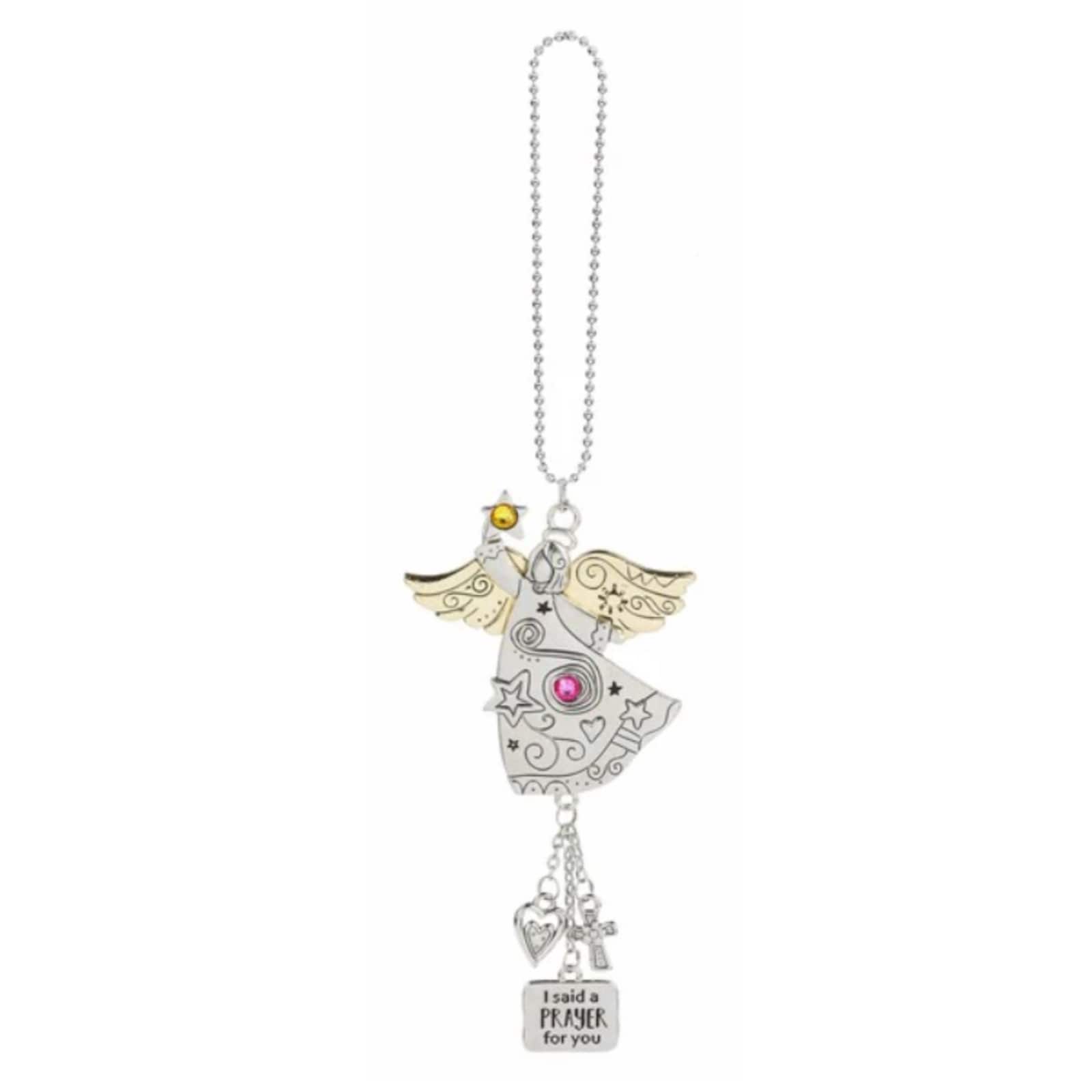Ganz - and Gold Angel I Said a Prayer For You Car Charm 7 inches with Chain - Silver price history on PriceWatchPro