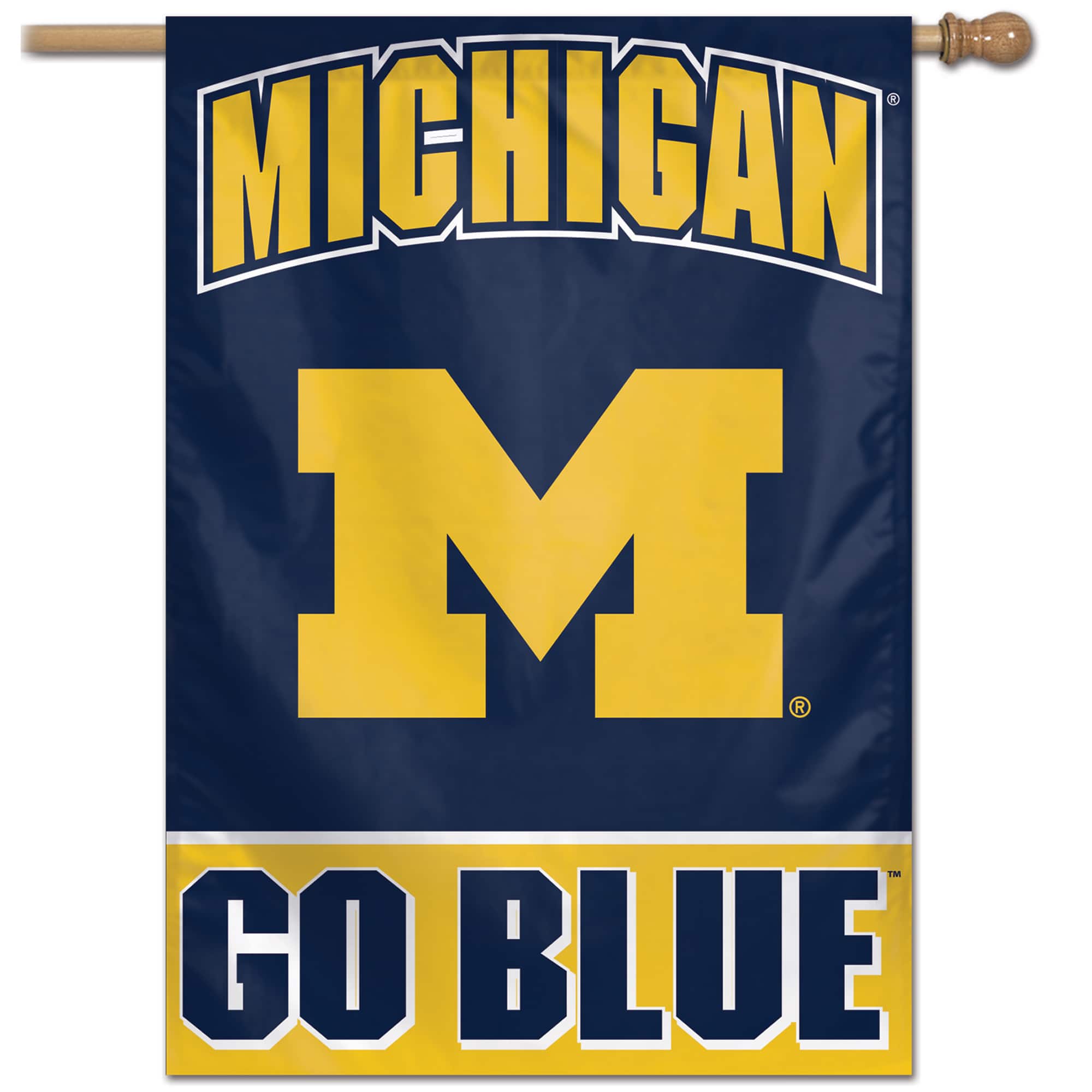 WinCraft - Michigan Wolverines 28" x 40" Wordmark Single-Sided Vertical Banner - Multicolor