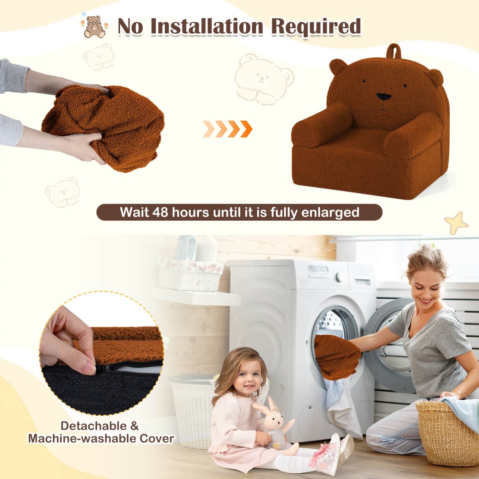 No Installation Required  
Wait 48 hours until it is fully enlarged  
Detachable & Machine-washable Cover
