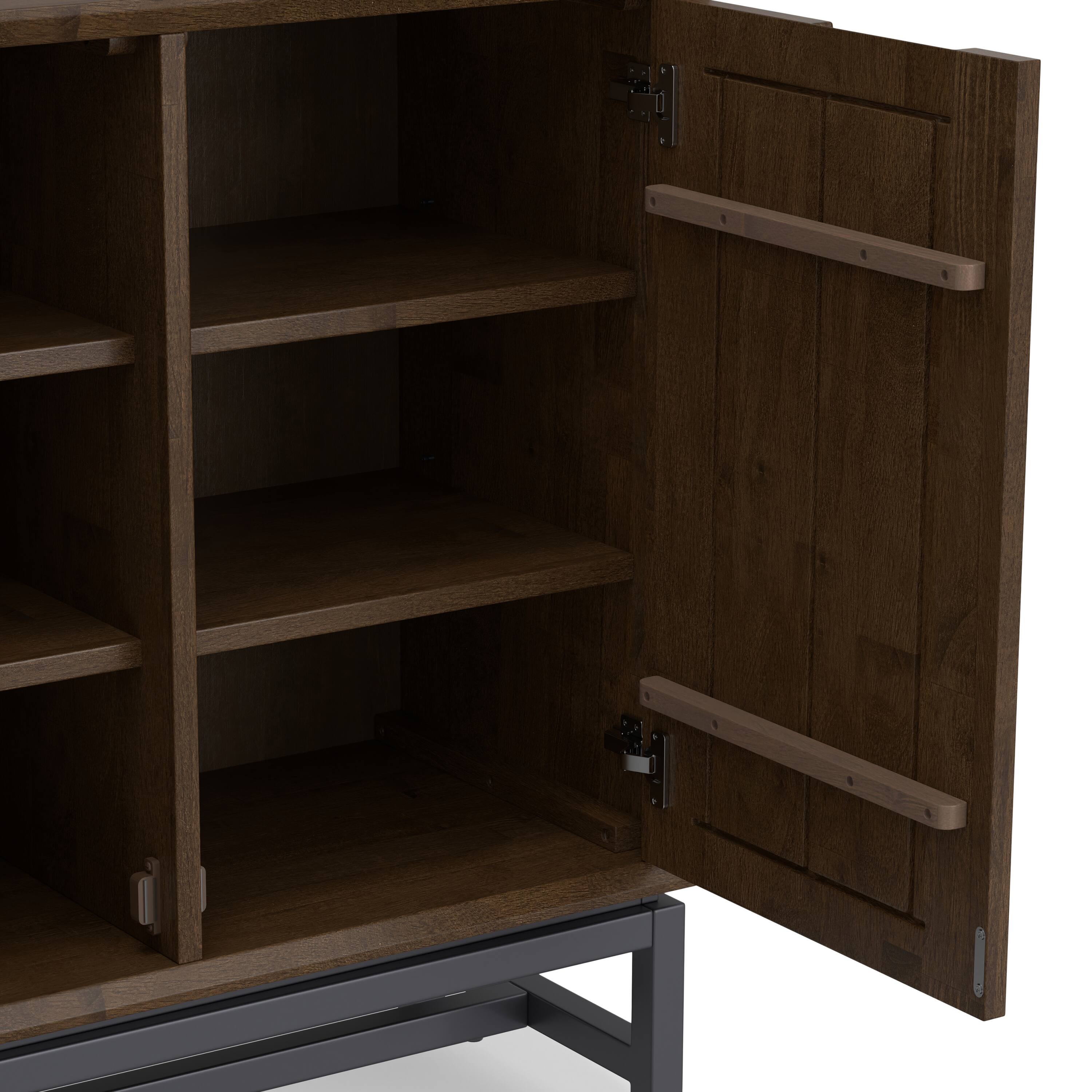 Alt View 5. Simpli Home - Simpli Home Banting SOLID HARDWOOD 39 inch Wide Modern Industrial Medium Storage Cabinet in Walnut Brown - Walnut Brown.