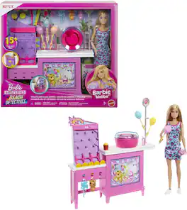 Mattel - Barbie Mysteries: Beach Detectives Barbie “Malibu” Doll, Cotton Candy Game Playset - Collectibles - Multicolor