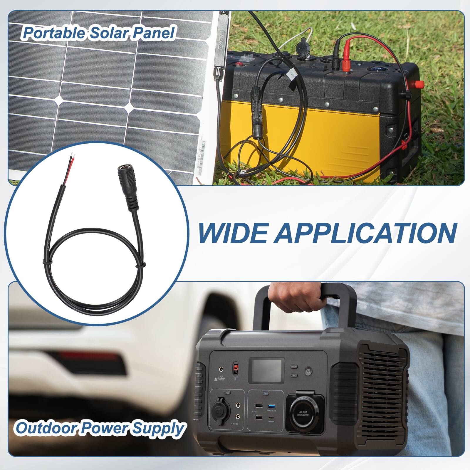 Portable Solar Panel  
WIDE APPLICATION  
Outdoor Power Supply