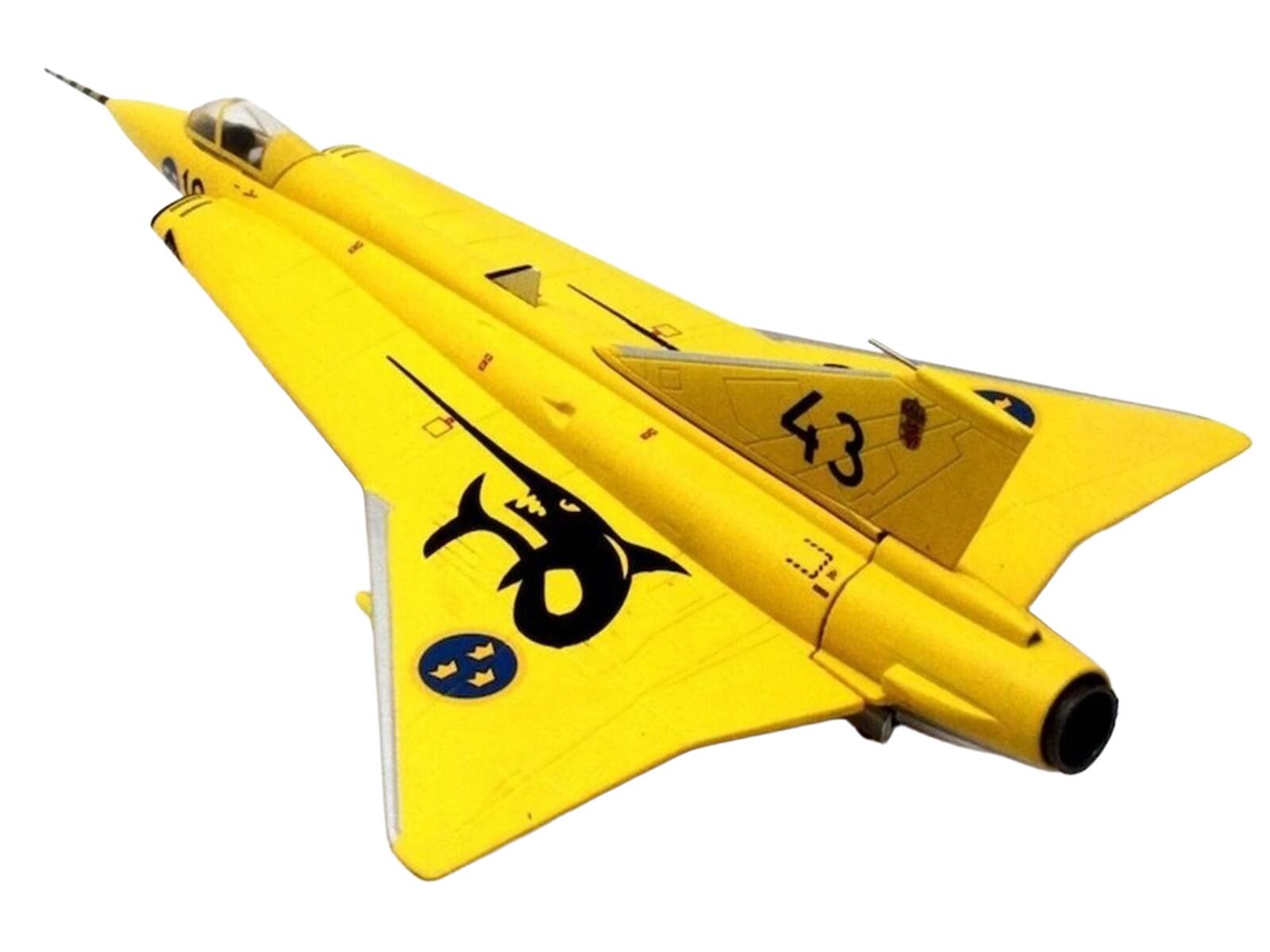 Alt View 4. Aviation 72 - Saab J35J Draken Fighter Aircraft "43-10, 3 "Final Flight Livery" (1997) Swedish Air Force 1/72 Model by Aviation 72.