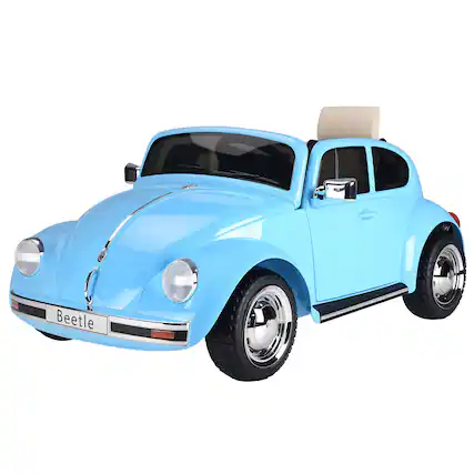 Front. Aosom - Licensed Volkswagen Beetle Electric Kids Ride-On Car 6V Battery Powered Toy with Remote, Music, Horn, MP3 for 3-6.