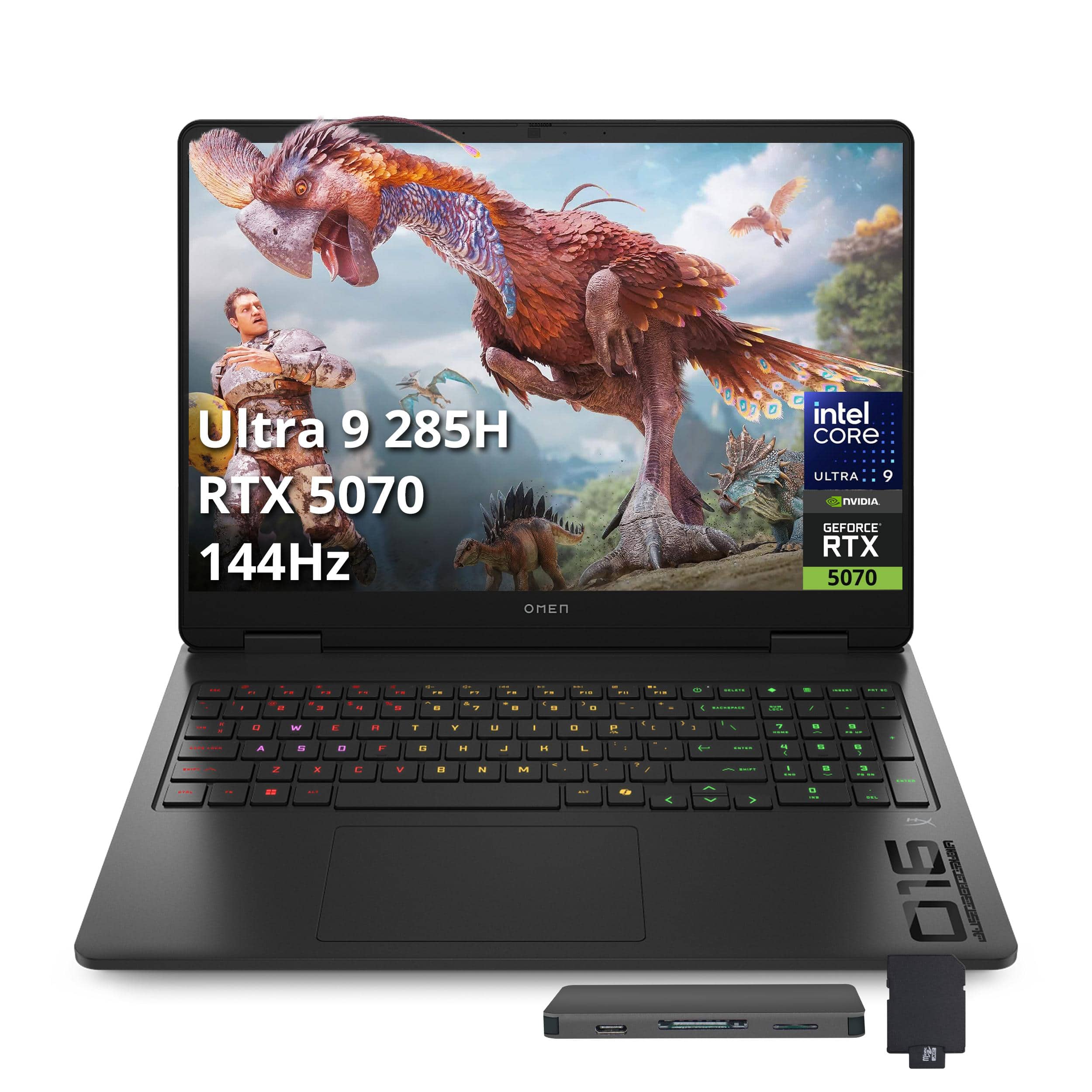 HP OMEN - 16 Slim 16" Gaming Laptop,Intel Ultra 9 285H,RTX 5070,32GB RAM,1TB SSD+1TB Dock Set,Backlit,Win 11 Pro - Black