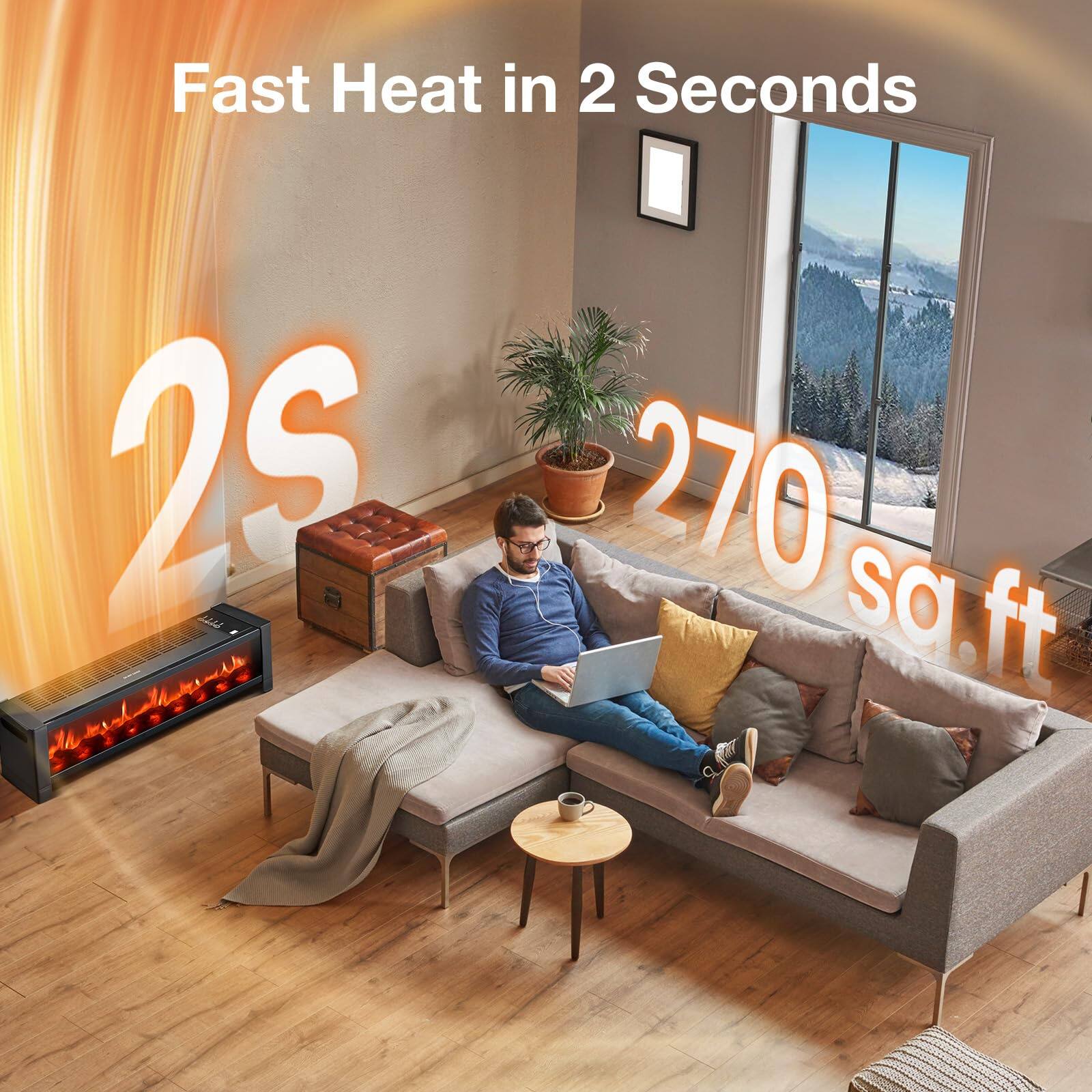 Fast Heat in 2 Seconds  
2S  
270 sq.ft