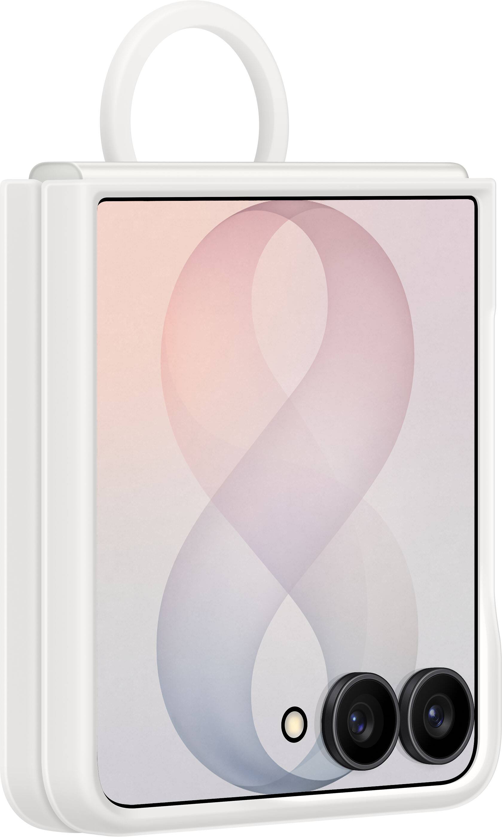 Alt View 3. Samsung - Galaxy Z Flip8 Silicone Ring Magnet Case - Cream.