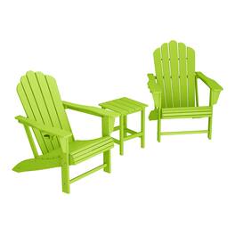 WestinTrends - Highland 3-Piece Outdoor Patio HDPE Adirondack Chair With Cup Holder and Table Set - Lime