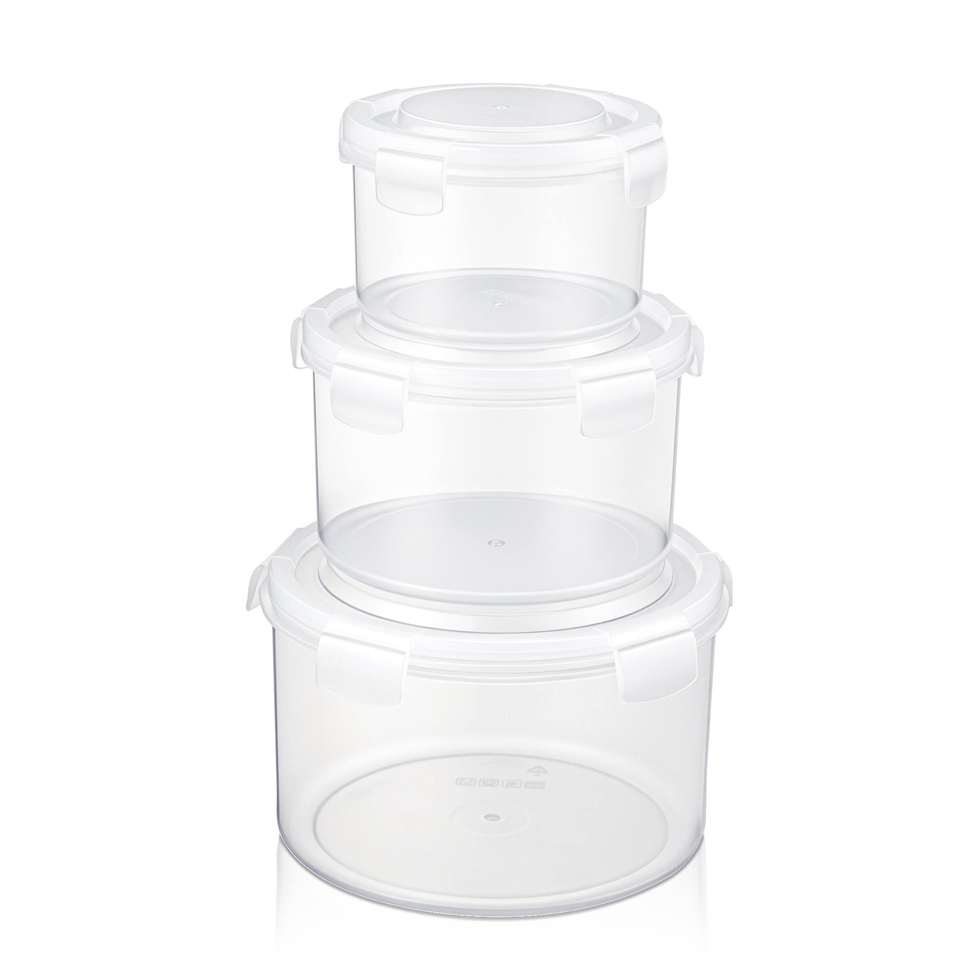 Angle. Sorbus - Sorbus 3 Pack Nesting Round Plastic Food Storage Containers Stackable Meal Prep Bowls - Clear.
