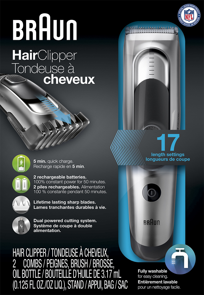 Best Buy: Braun Hair Clipper Black, Silver HC5090