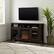 Alt View 2. Walker Edison - 58" Tall Glass Two Door Soundbar Storage Fireplace TV Stand for Most TVs Up to 65" - Espresso.