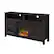 Left. Walker Edison - 58" Tall Glass Two Door Soundbar Storage Fireplace TV Stand for Most TVs Up to 65" - Espresso.