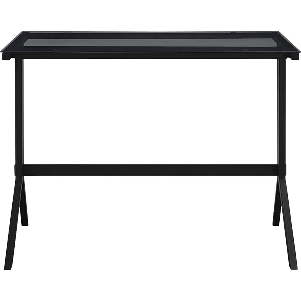 Alt View 11. Walker Edison - Glass Metal Computer Desk with Shelving - Smoke.