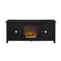 Front Zoom. Walker Edison - Traditional Two Glass Door Fireplace TV Stand for Most TVs up to 65" - Black.