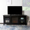 Alt View Zoom 1. Walker Edison - Traditional Two Glass Door Fireplace TV Stand for Most TVs up to 65" - Black.