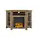 Front. Walker Edison - Glass Two Door Corner Fireplace TV Stand for Most TVs up to 55" - Barnwood.