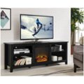 Alt View Zoom 13. Walker Edison - Open Storage Fireplace TV Stand for Most TVs Up to 85" - Black.