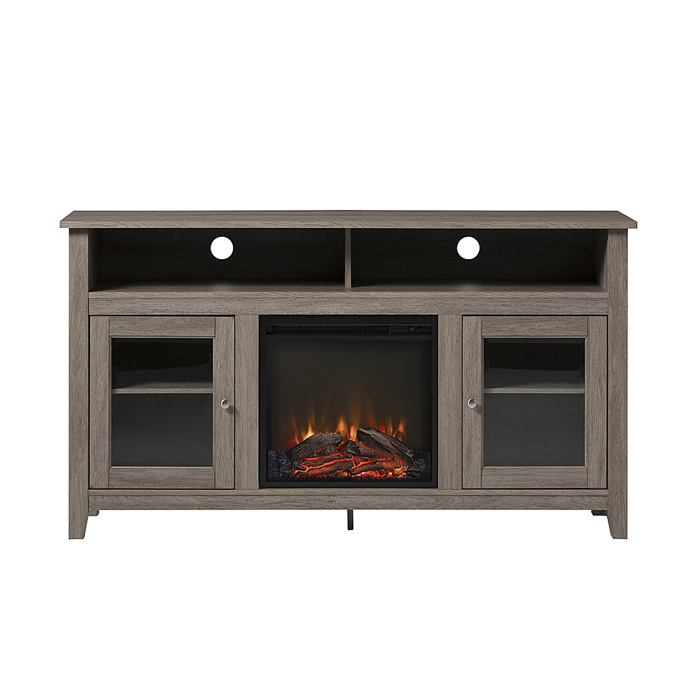 Walker Edison Tall Fireplace Cabinet TV Stand for Most ...