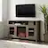 Alt View 2. Walker Edison - 58" Tall Glass Two Door Soundbar Storage Fireplace TV Stand for Most TVs Up to 65" - Driftwood.