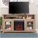 Alt View 16. Walker Edison - 58" Tall Glass Two Door Soundbar Storage Fireplace TV Stand for Most TVs Up to 65" - Driftwood.