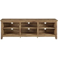Walker Edison - Modern 70" Open 6 Cubby Storage TV Stand for TVs up to 80" - Barnwood - Front_Zoom