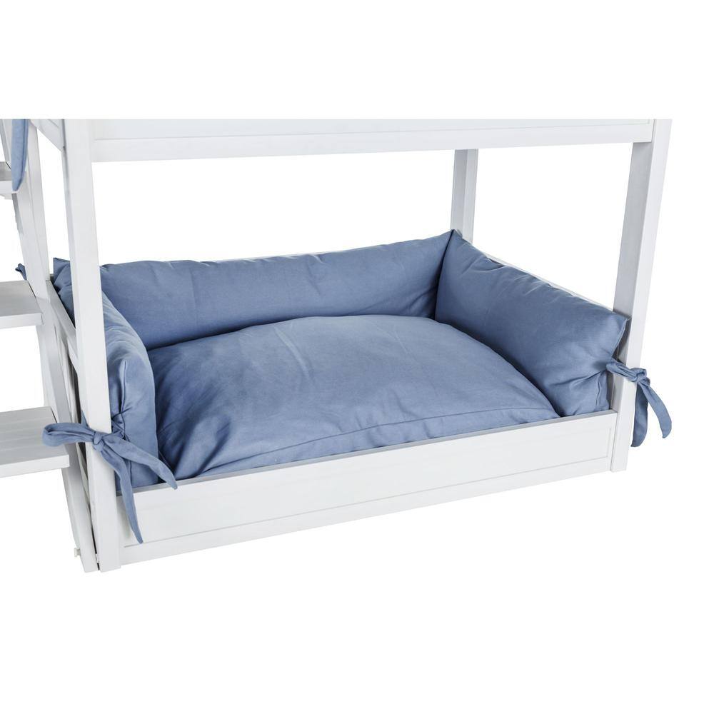 Back. New Age Pet - Dog Bunk Bed with Removable Cushions - Antique White - Antique White.