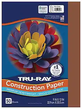 Tru-Ray - 9" x 12" Construction Paper, 50 Sheets - Warm Brown