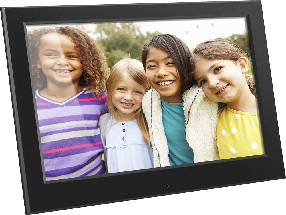 Left View: Aura - Carver Luxe 10.1'' LCD Wi-Fi Digital Photo Frame - Gravel