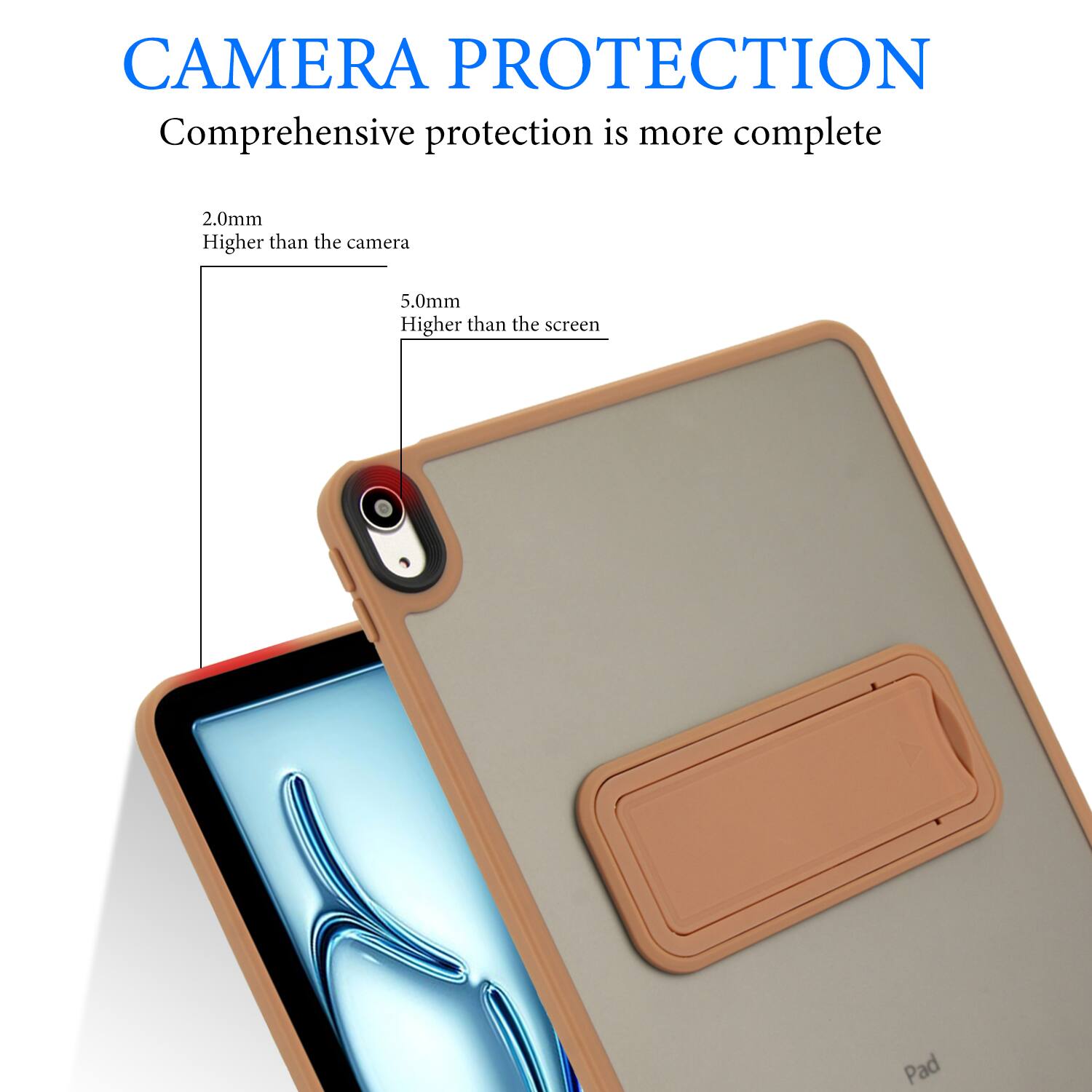 CAMERA PROTECTION  
Comprehensive protection is more complete

2.0mm  
Higher than the camera

5.0mm  
Higher than the screen