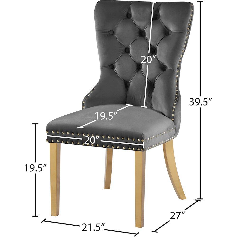 - Height: 39.5"
- Width: 20"
- Depth: 19.5"
- Seat Height: 20"
- Seat Depth: 19.5"
- Armrest Height: 27"
- Leg Width: 21.5"